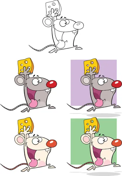 Cute Mouse Cartoon Characters Collection Set — Stock Photo, Image