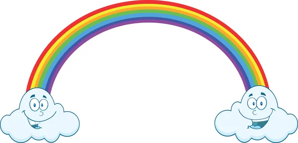 Rainbow z uśmiechający się chmury na końcach — Zdjęcie stockowe