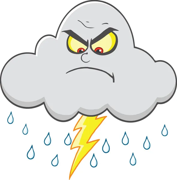 Angry Cloud With Lightning And Rain — Stock Photo, Image