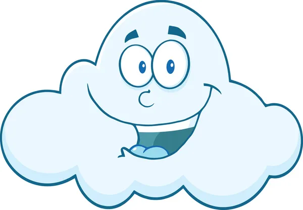 Carácter de mascota de dibujos animados de nube sonriente —  Fotos de Stock