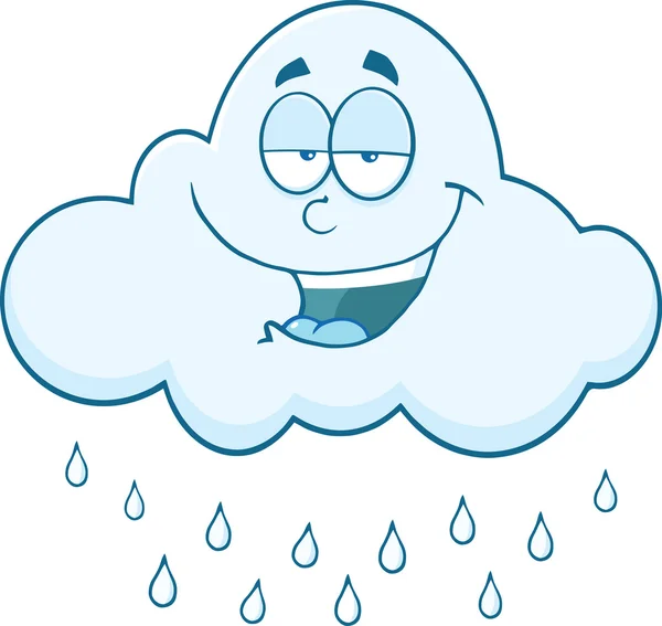 Uśmiechający się chmura deszcz postać z kreskówki — Zdjęcie stockowe