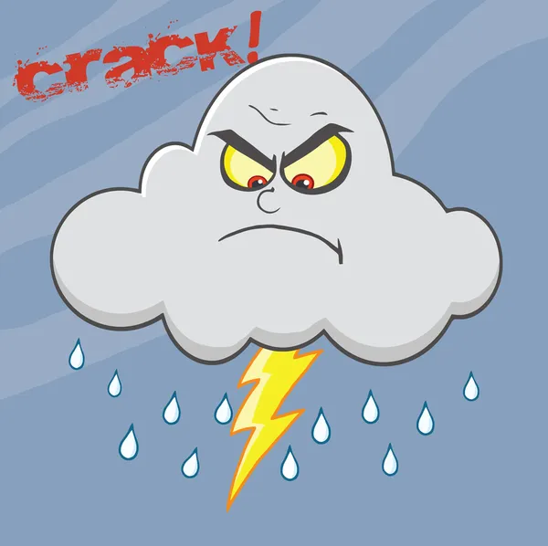 Angry Cloud Lightning With Rain And Text — Stock Photo, Image