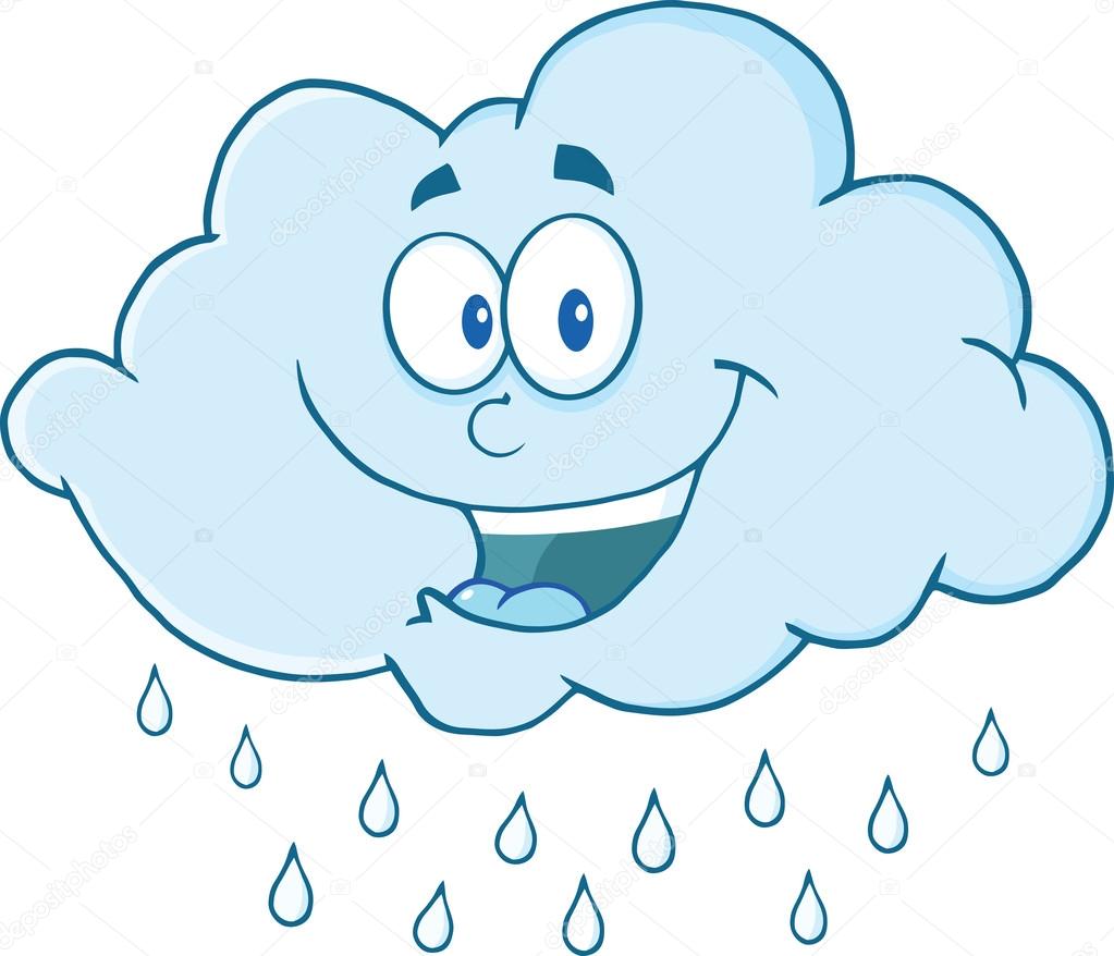 Cloud Raining Cartoon Mascot Character