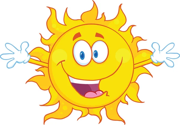 Happy Sun With Welcoming Open Arms — Stock Photo, Image