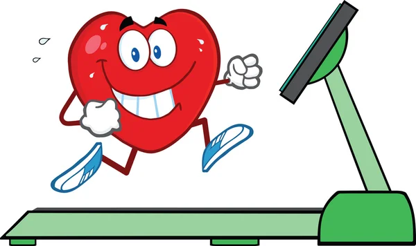 Healthy Heart Running On A Treadmill — Stock Photo, Image