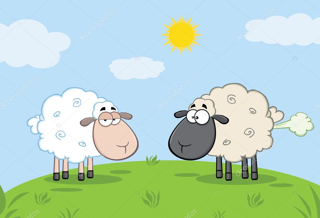 White Sheep And Farting Black Head Sheep On A Meadow Stock Photo by ©HitToon 38977555 White Sheep And Farting Black Head Sheep On A Meadow Stock Photo by ©HitToon 38977555