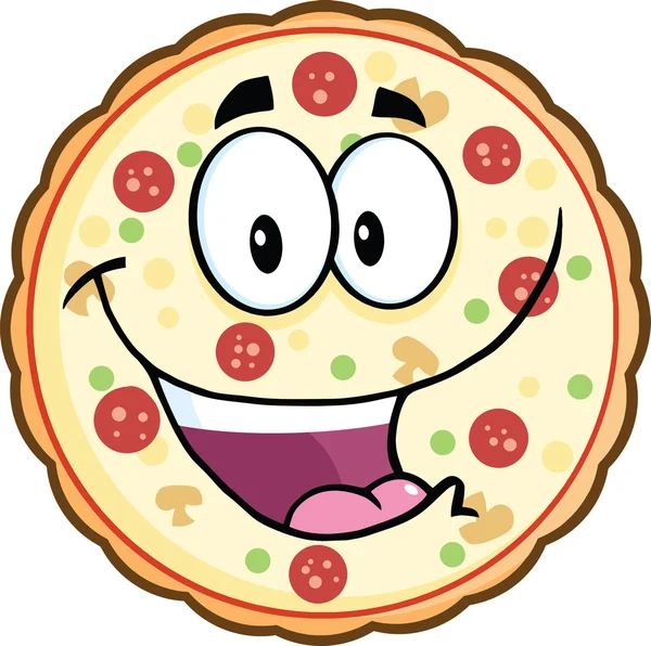 Roliga pizza seriefiguren maskot — Stockfoto