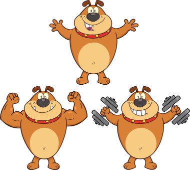 Bulldog çizgi film karakteri 1 koleksiyonu kümesi