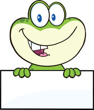 boş oturum bir sevimli kurbağa çizgi film maskot karakter