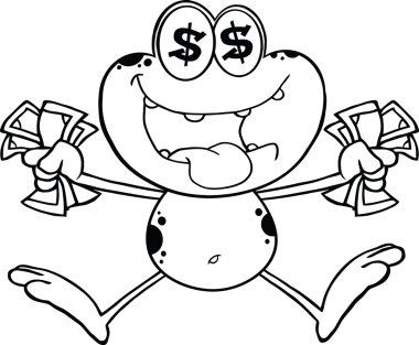 siyah-beyaz crazy frog karakteri ile nakit atlama