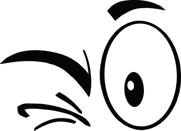 Kacsintás a szeme rajzfilm fekete-fehérben — Stock Fotó