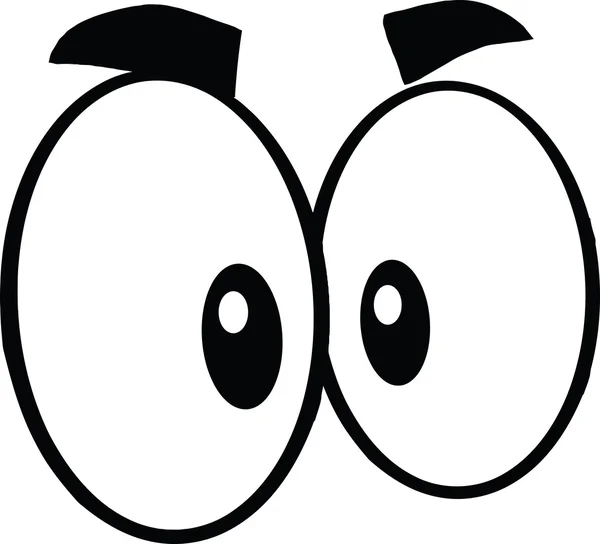 Black And White Cute Cartoon Eyes — Stock Photo, Image