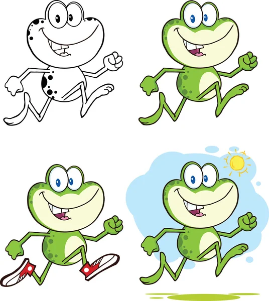 Juego de colección Frog Character 9 — Foto de Stock