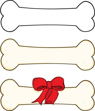 köpek kemik karikatür çizimler 1 set koleksiyonu