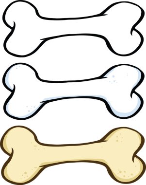 köpek kemik karikatür çizimler 2 set koleksiyonu