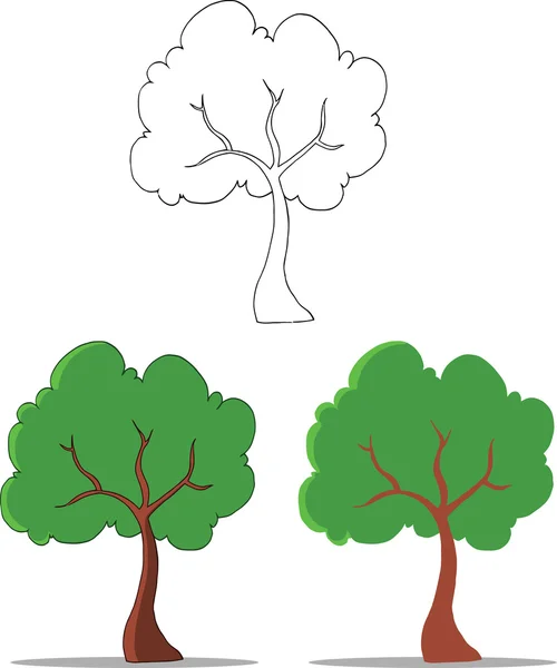 Cartoon Tree  Set Collection — Stock Photo, Image