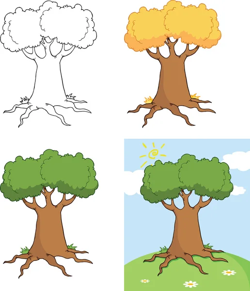 Big Cartoon Tree Cartoon Illustrations  Collection