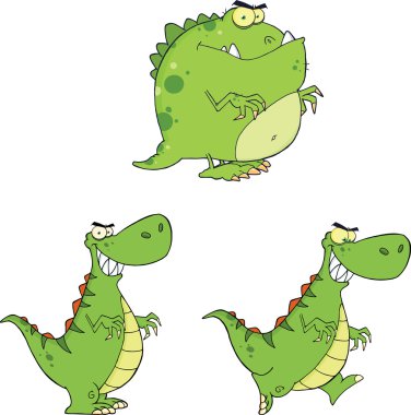 kızgın dinozorlar karakterleri koleksiyonu ayarla