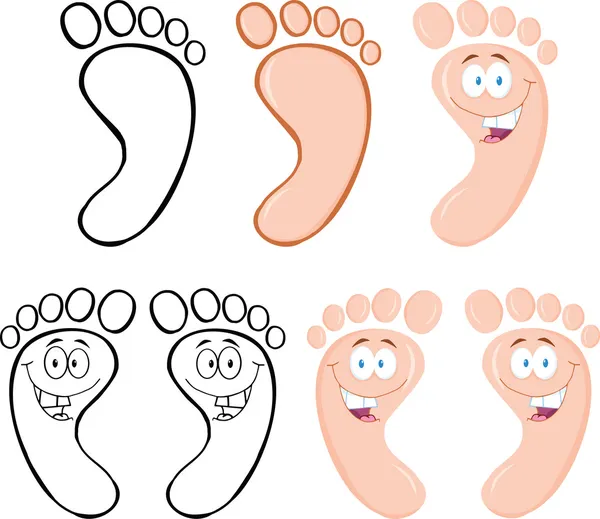 Набор символов счастливых ног — стоковое фото