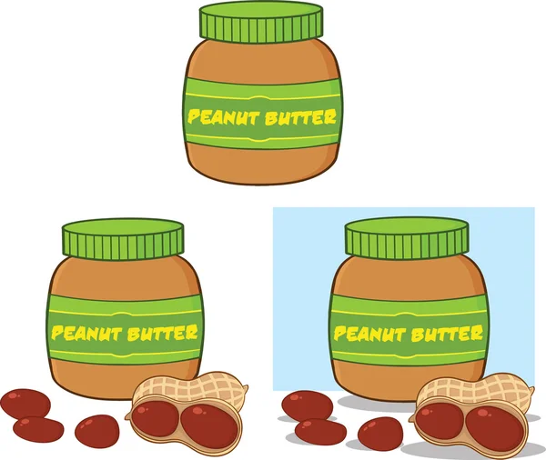 Peanut Butter  Set Collection — Stock Photo, Image