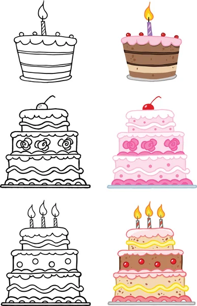 Cartoon Kuchen Set Sammlung — Stockfoto
