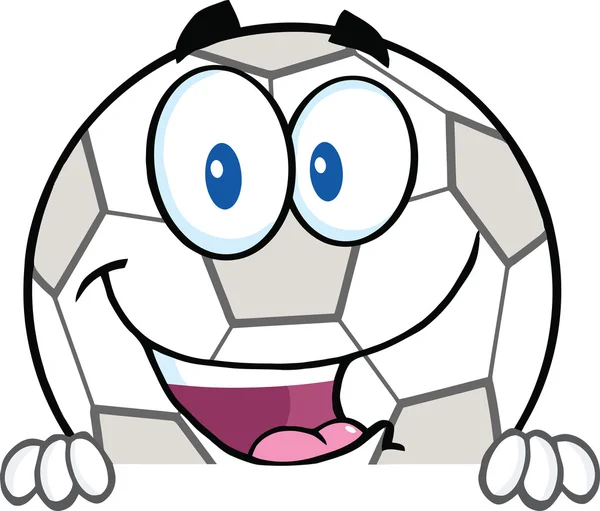 Fußball-Cartoon-Figur über leeres Schild — Stockfoto