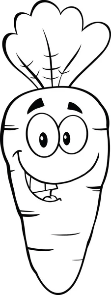 Black and White Happy Marrot Cartoon Character — стоковое фото