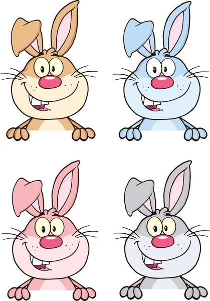 Rabbit Cartoon Character 4  Set Collection — Stock Photo, Image