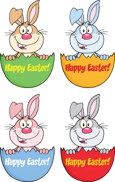 Rabbit Cartoon Character 8  Set Collection — Stock Photo, Image