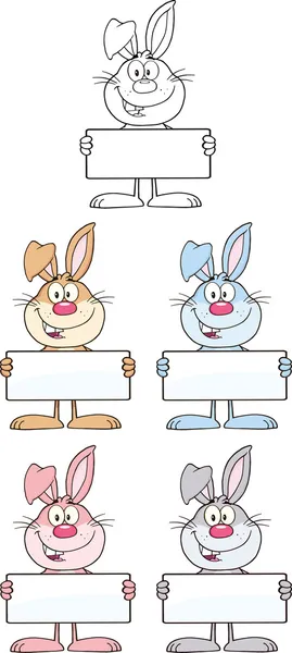 Rabbit Cartoon Character 11  Set Collection — Stock Photo, Image