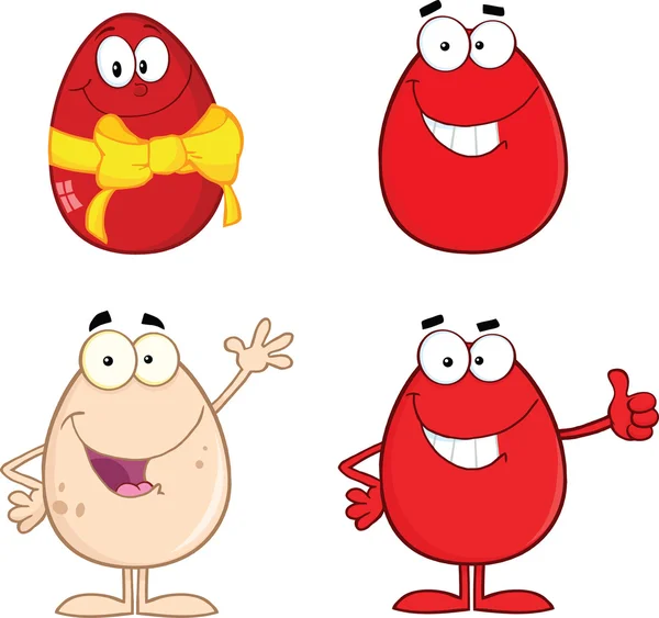 Egg Cartoon Characters 3  Collection Set — Stock Photo, Image