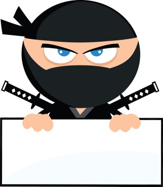 öfkeli ninja savaşçısı çizgi film karakteri boş oturum üzerinden düz tasarım