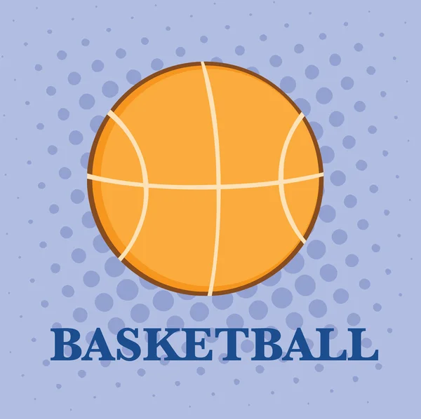 Abstract Basketball Over A Purple Background With Text Flat Design — Stock Photo, Image