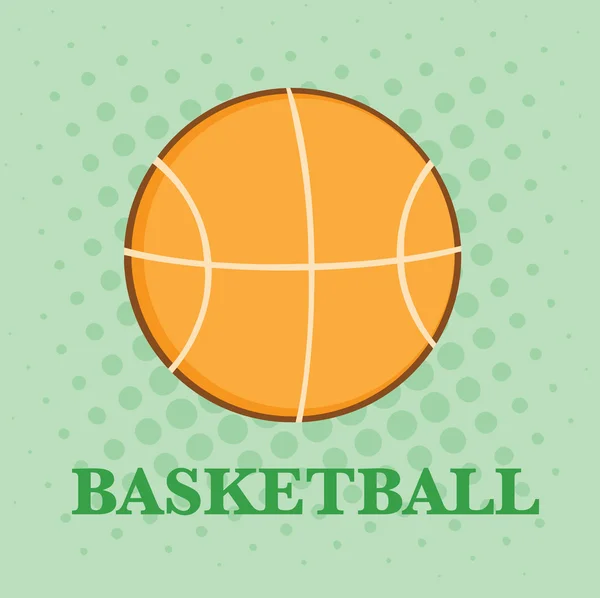Abstract Basketball Over A Green Background With Text Flat Design — Stock Photo, Image