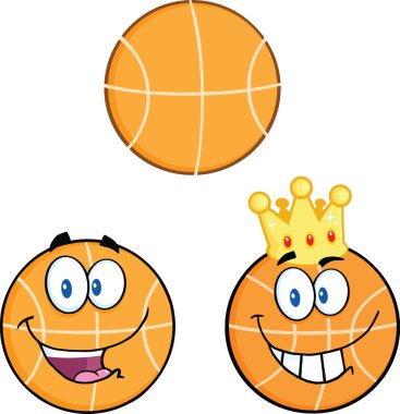 Basketbol karikatür karakter küme