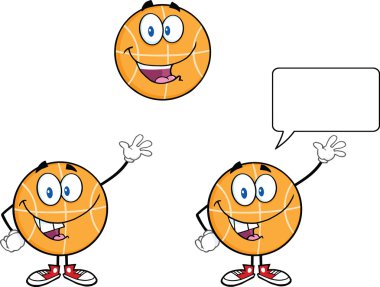 Basketbol çizgi film karakterleri 4 koleksiyonu kümesi