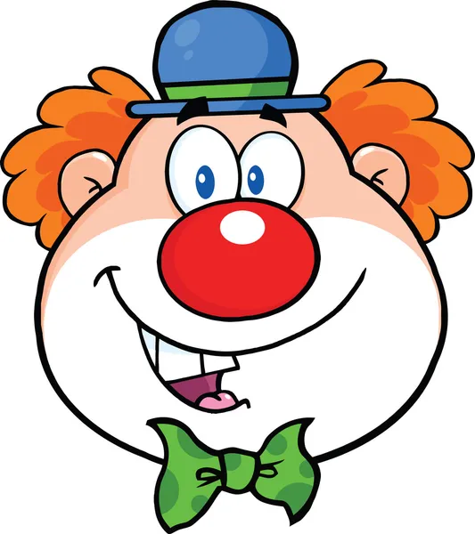 Lustige Clownskopf-Cartoonfigur — Stockfoto