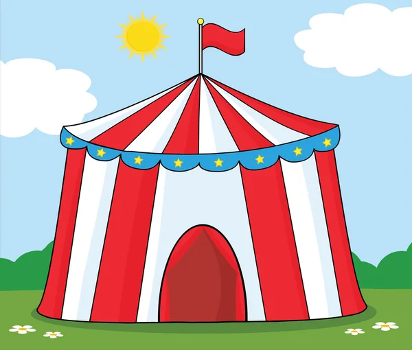 Grande tenda di circo sul prato — Foto Stock