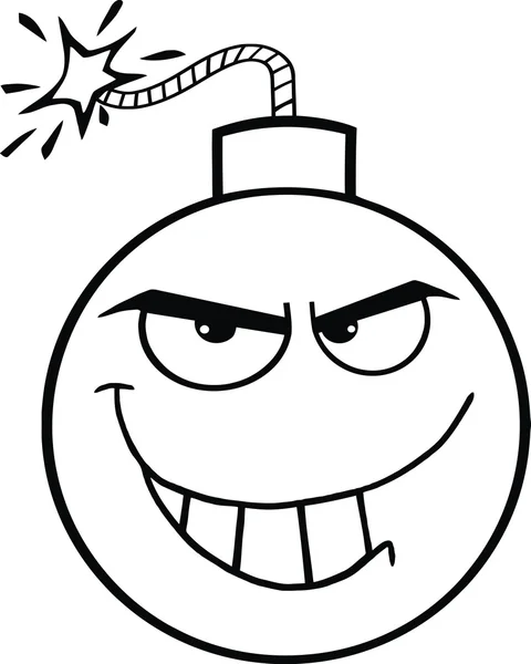 Black and White Evil Bomb Character — стоковое фото