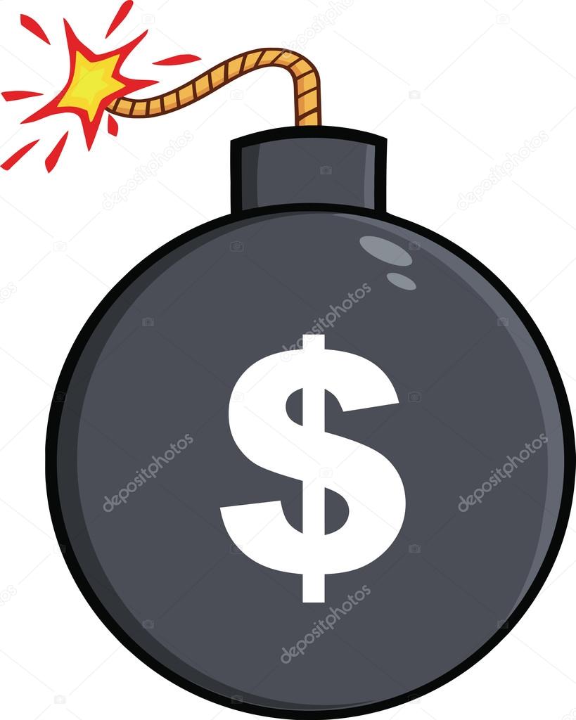 Cartoon Bomb With Dollar Sign