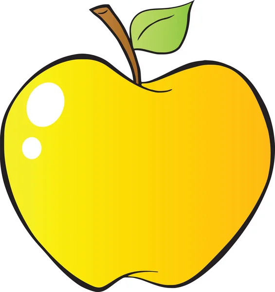 Cartoon Yellow Apple In Gradient — Stock Photo, Image