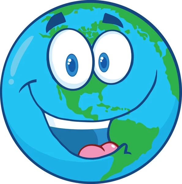 Carácter de dibujos animados de la Tierra feliz —  Fotos de Stock