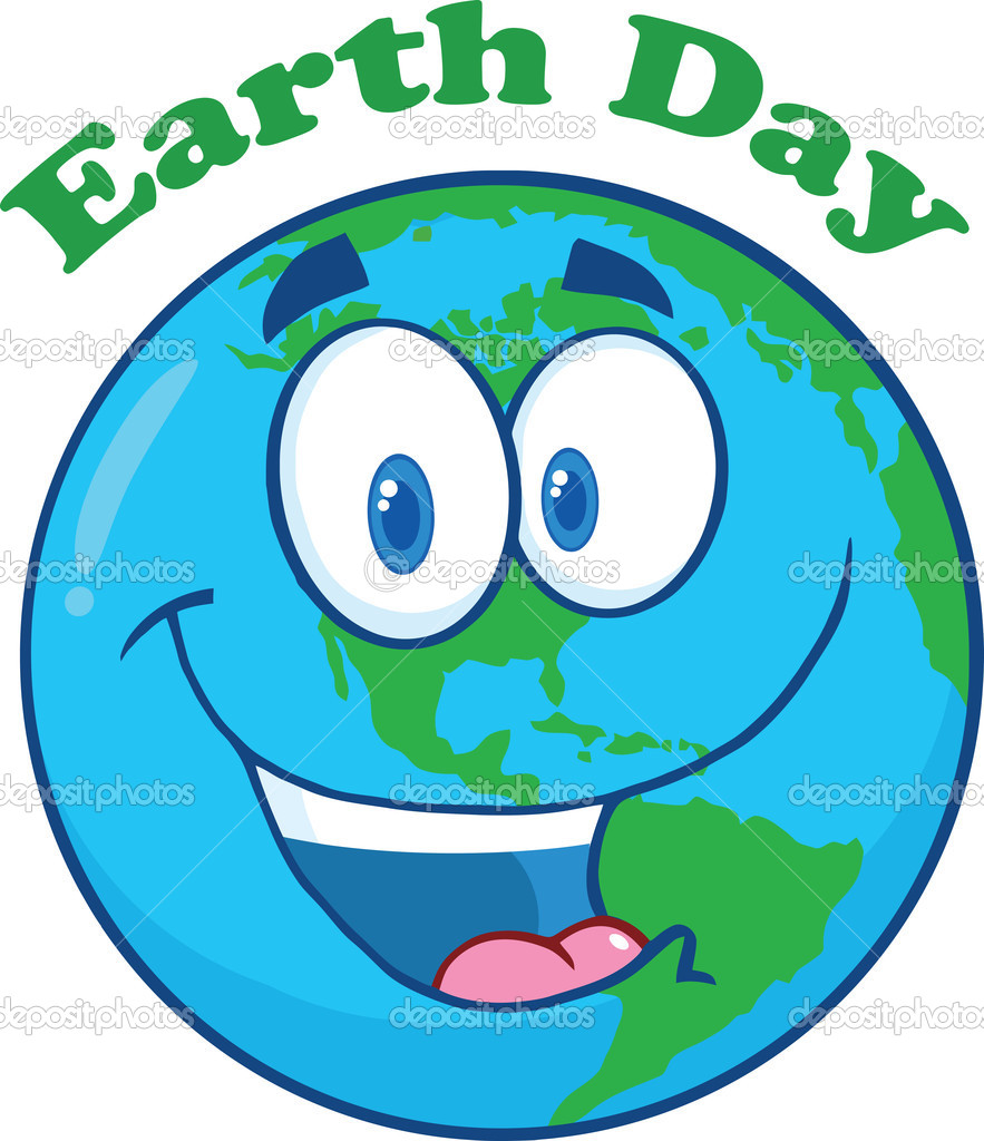 Pictures : cartoon earth day | Happy Earth Cartoon Character Under Text