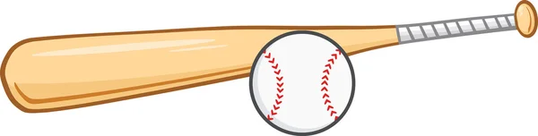 Pallone e mazza da baseball in legno — Foto Stock