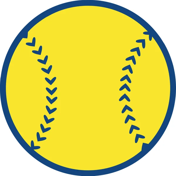 Pallone da baseball giallo — Foto Stock