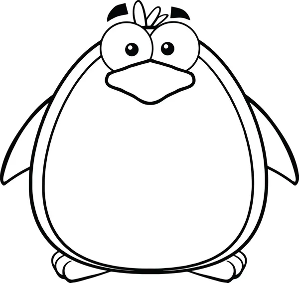 Black and White Cute Penguin Cartoon Character — стоковое фото