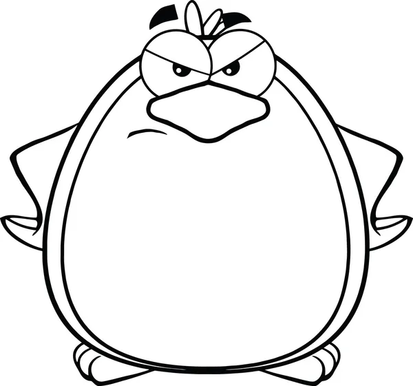 Чорно-білі сердитий пінгвінів мультиплікаційний персонаж — стокове фото