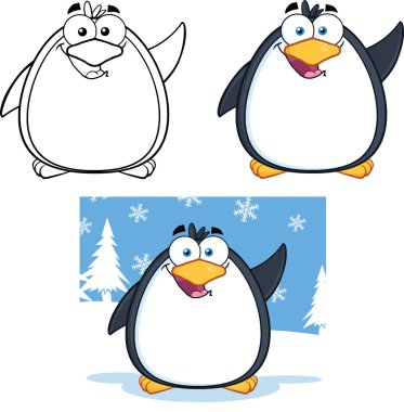 Penguen karikatür karakter 2 Koleksiyonu kümesi teşkil etmektedir.