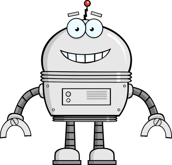 Smilende robottegneseriefigur – stockfoto