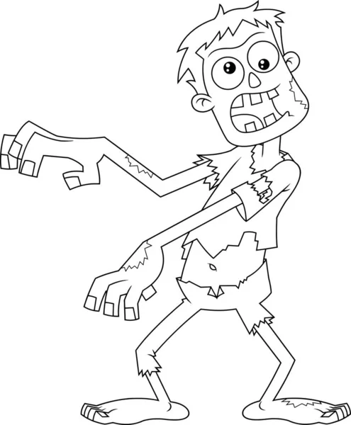 Illustration Vectorielle Cartoon Zombie Sur Fond Blanc — Image vectorielle